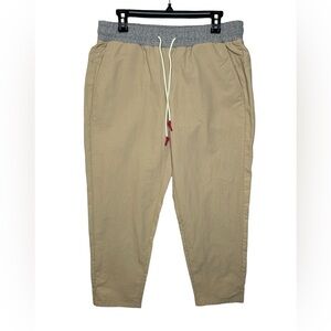NWOT Johnny Was Calme Pants Mix Nylon Taper Leg Sweatpants Beige Size Large
